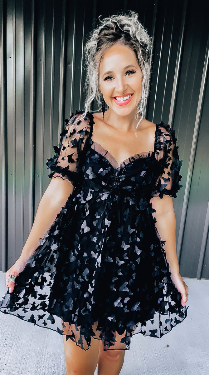 Black Butterfly Dress The Broken Levee Boutique Black Butterfly Dress The Broken Levee Boutique