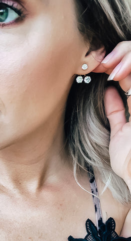 Diamond Double Stud Earrings