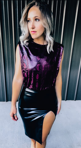 Maroon Leather Top
