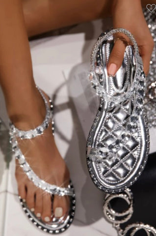 Silver Diamond Sandals