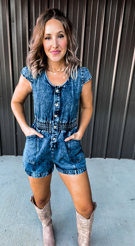 Denim Romper