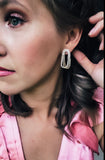 Pearl & Rhinestone Loop Earrings