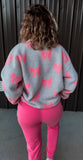 Coral Pink Rhinestone Joggers