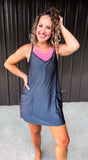 (Final Sale) Charcoal Active Romper Dress