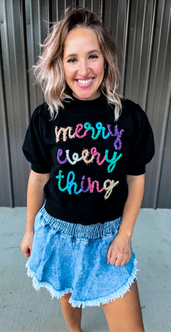 Merry Everything Tinsel Top