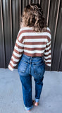 Striped Crop Cardigan