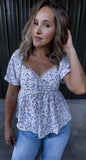 Lavender Floral & Lace Top