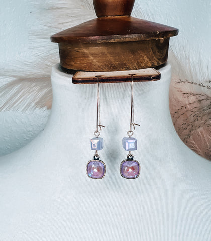 Lilac Purple Stone Earrings