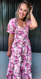 Pink Floral Maxi Dress