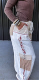 Pol Embroidered Cream Gauze Joggers