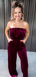 Velvet Raspberry Jumpsuit