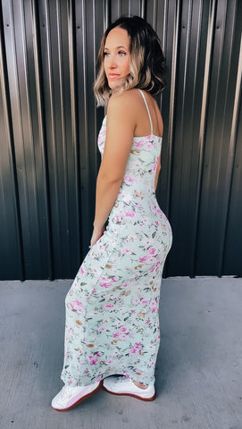Mint Spring Floral Dress