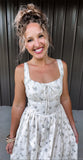 Floral & Twig Midi Dress