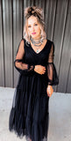 Black Sheer Midi Dress