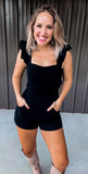 Black Denim Bow Romper