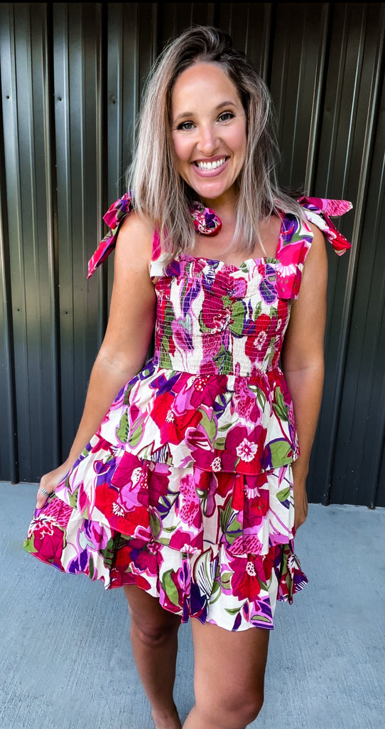 pink and red poppy dress Red Poppy Dress The Broken Levee Boutique