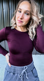 Maroon Long Sleeve Bodysuit