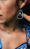 Navy Blue Teardrop Earrings