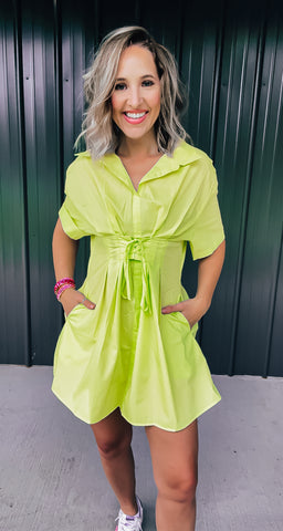 Lime Green Cinch Dress Lime Green Cinch Dress