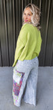 Grey Floral & Crochet Design Lounge Pants