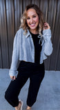 Grey Gauze Crop Flannel