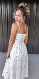 Floral & Twig Midi Dress
