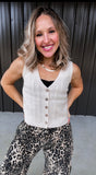 Sand Button Down Tank