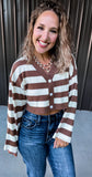 Striped Crop Cardigan