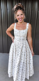 Floral & Twig Midi Dress