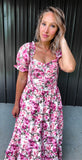 Pink Floral Maxi Dress