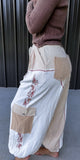 Pol Embroidered Cream Gauze Joggers