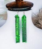 Festive Green Shimmer Earrings