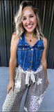 Denim Button Down Vest