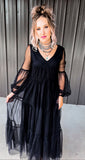 Black Sheer Midi Dress