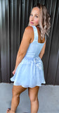 (Final Sale) Shiny Blue Romper Dress