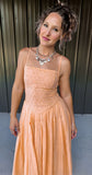 Apricot Orange Midi Dress
