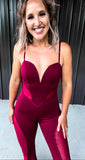 Burgundy Runway Jumpsuit