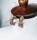 Gold Coil & Rhinestone Earrings