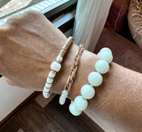 White Tones Bracelet Stack