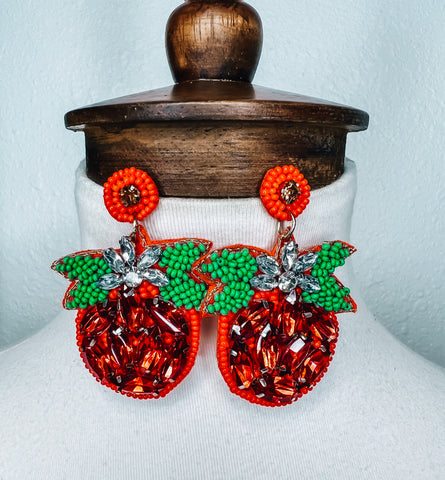Pumpkin Gem Earrings