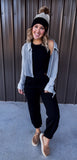 Grey Gauze Crop Flannel