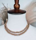 Neutral Wooden Beaded Necklace