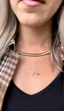 Star & Cross Stud Gold Necklace