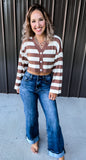 Striped Crop Cardigan