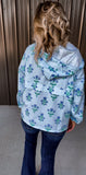 Blue Floral Windbreaker