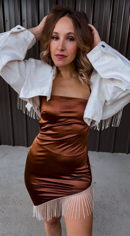 Brown Rhinestone Dress The Broken Levee Boutique Brown Rhinestone Dress The Broken Levee Boutique