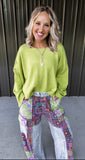 Grey Floral & Crochet Design Lounge Pants