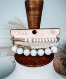 White Tones Bracelet Stack