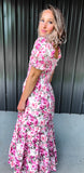 Pink Floral Maxi Dress