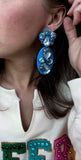 Chunky Blue Gem Earrings